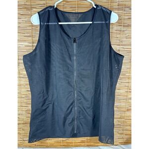 ZEROBODYS Mens  Black Mesh Full Zip Shaping Tank Firm Compression Size 2XL